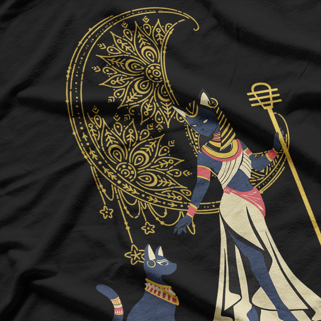 Ancient Egyptian Cat Goddess – Crescent Moon Egypt Mythology T-Shirt