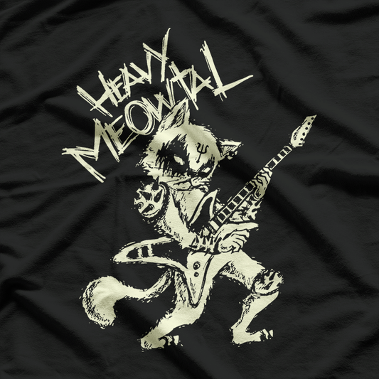 Meowtal - Cat Playing Guitar Like a Rock Star T-Shirt