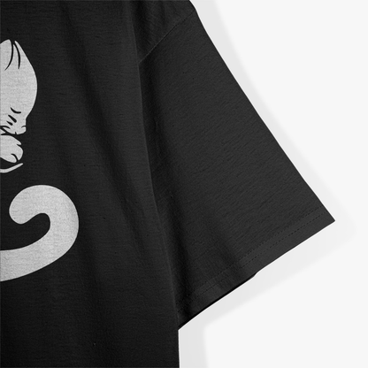 Cat Yin Yang Balance Black and White T-Shirt