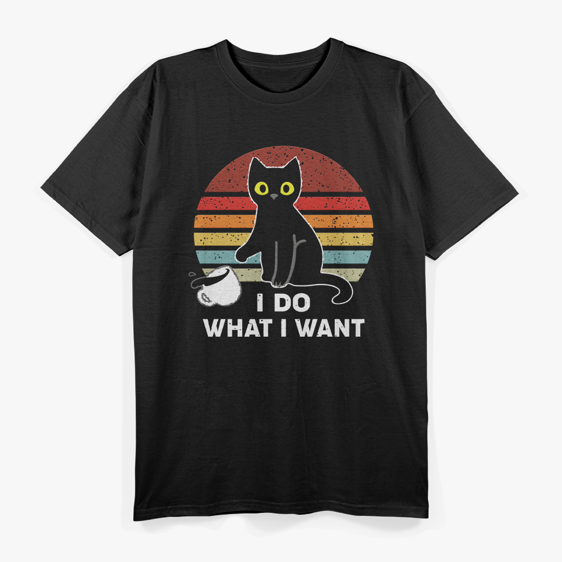 I Do What I Want Funny Cat Lovers Vintage Retro T-Shirt