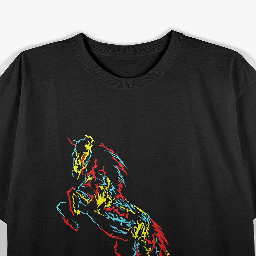 Colorful Abstract Horse Lover Art Funny Ranch Animal T-Shirt