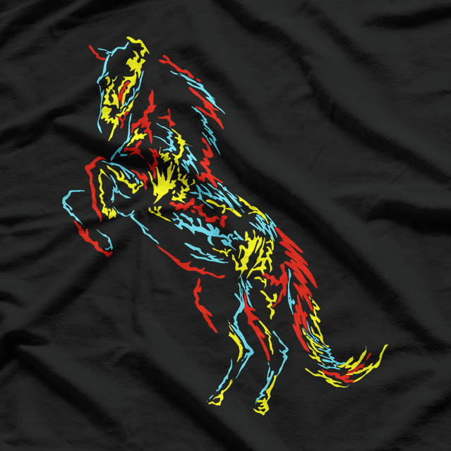 Colorful Abstract Horse Lover Art Funny Ranch Animal T-Shirt