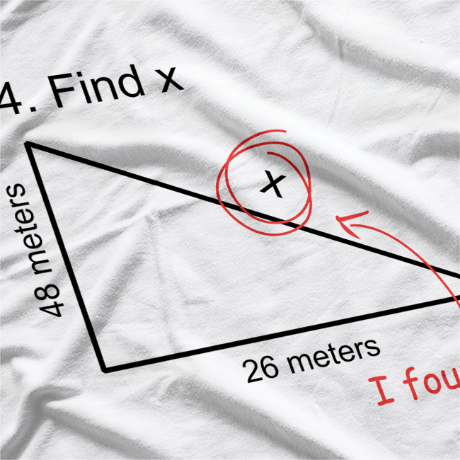 Find X Math Joke Perfect For Teachers and Dad Humor T-Shirt