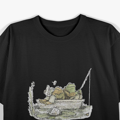 Frog and Toad Fishing – Catch of the Day Retro Nature T-Shirt