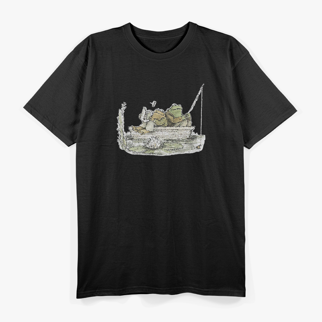 Frog and Toad Fishing – Catch of the Day Retro Nature T-Shirt