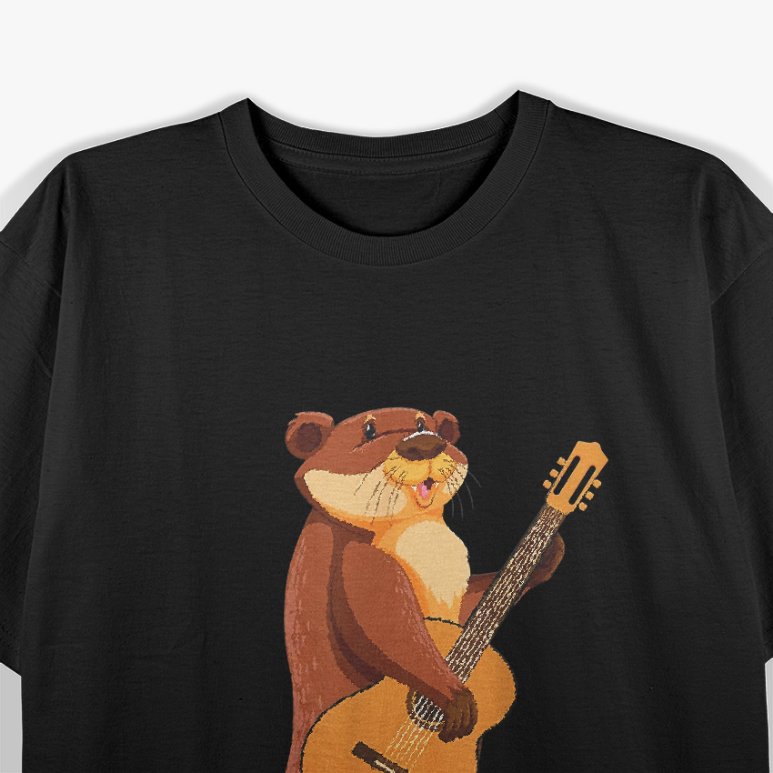 Funny Otter Playing Guitar - Rocking the River T-Shirt