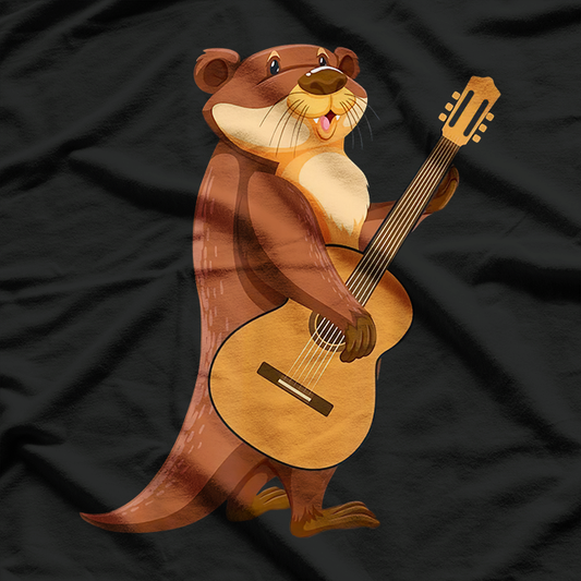 Funny Otter Playing Guitar - Rocking the River T-Shirt