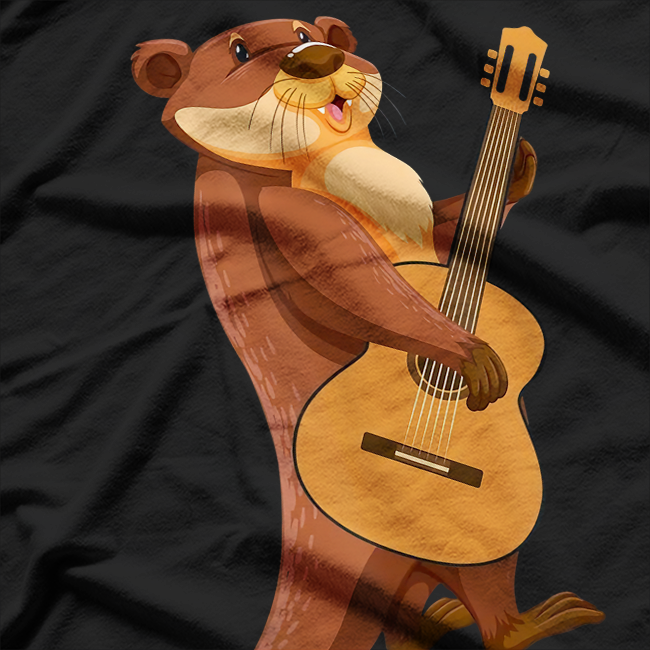 Funny Otter Playing Guitar - Rocking the River T-Shirt