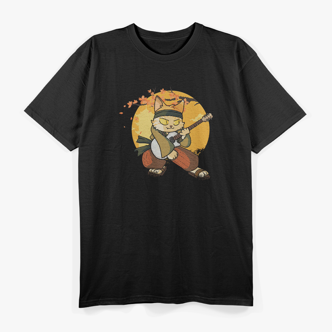 Japanese Cat Rock Star: Electric Guitar T-Shirt