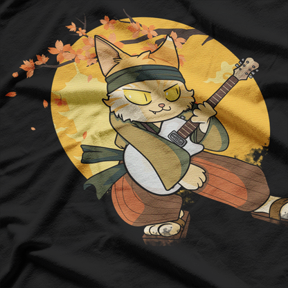 Japanese Cat Rock Star: Electric Guitar T-Shirt