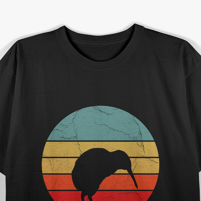 Kiwi Bird Retro Vintage Sunset Animal Lover T-Shirt