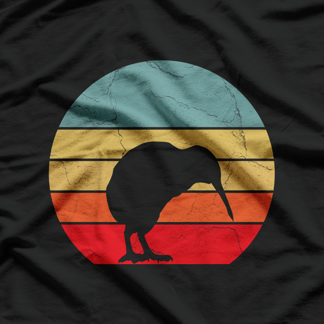 Kiwi Bird Retro Vintage Sunset Animal Lover T-Shirt