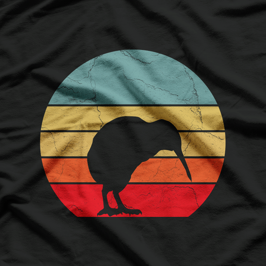 Kiwi Bird Retro Vintage Sunset Animal Lover T-Shirt