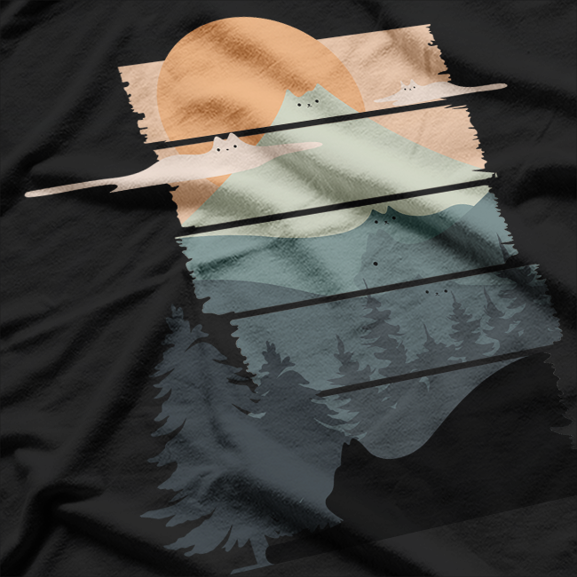 Landscat Funny Cat Nature Adventure Aesthetic T-Shirt