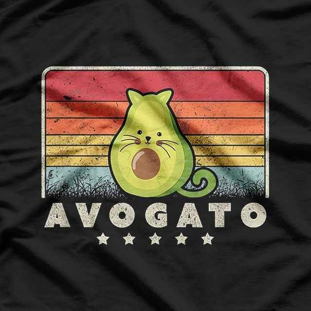 Retro Avocato - The Purr-fect Blend of Cat & Avocado T-Shirt