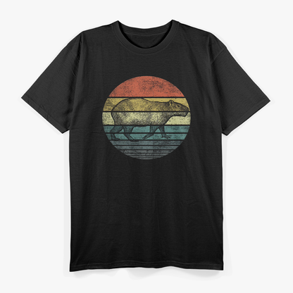 Retro Sunset Capybara Silhouette - Animal Lover Vintage T-Shirt