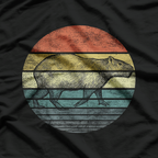 Retro Sunset Capybara Silhouette - Animal Lover Vintage T-Shirt