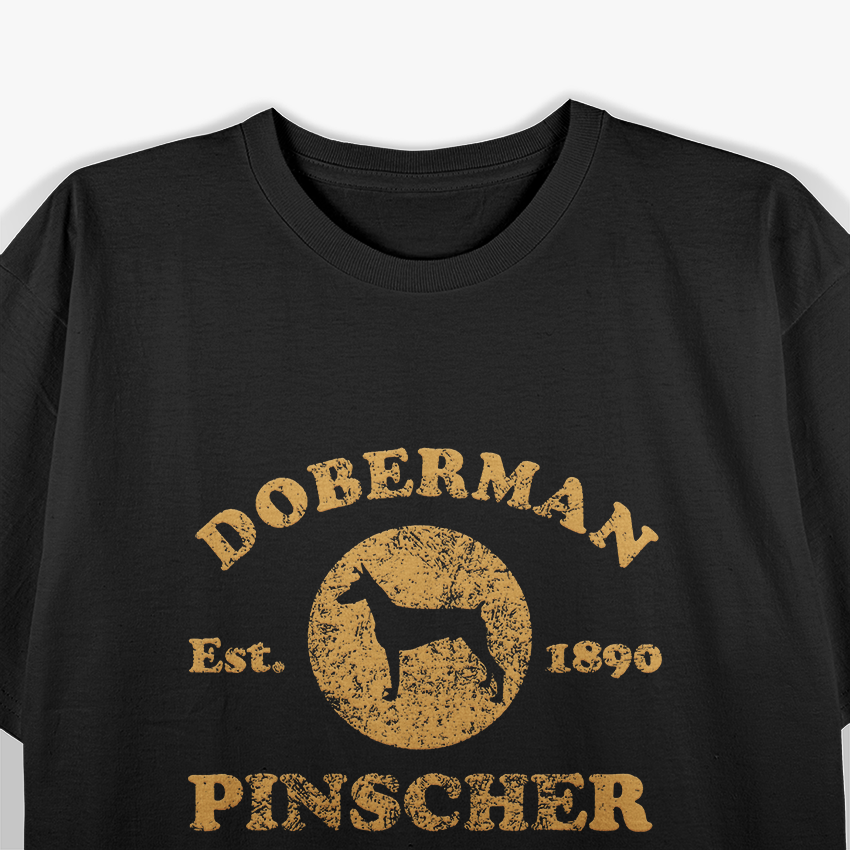 Vintage Doberman Est. 1890 Retro Dog Lover Design T-Shirt