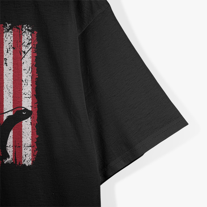 Vintage Honey Badger American Flag Distressed Wildlife Lover T-Shirt