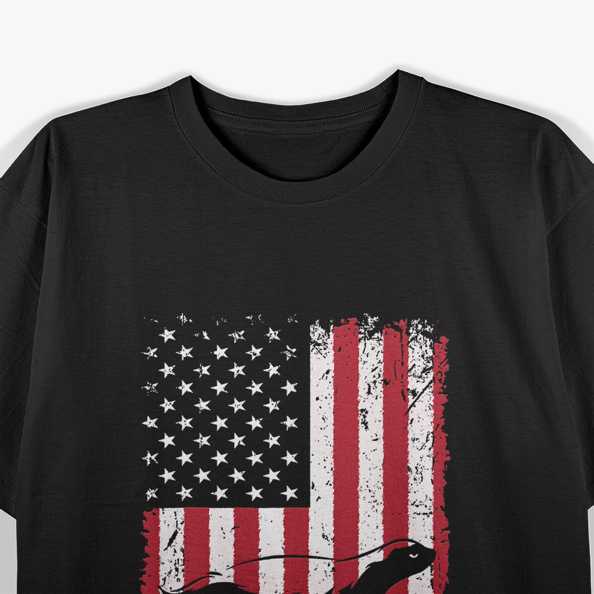 Vintage Honey Badger American Flag Distressed Wildlife Lover T-Shirt