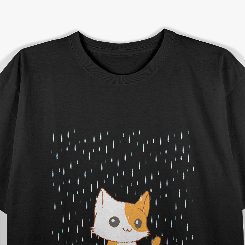 Wet Cat in Rain Relatable Pet Lover Humor T-Shirt