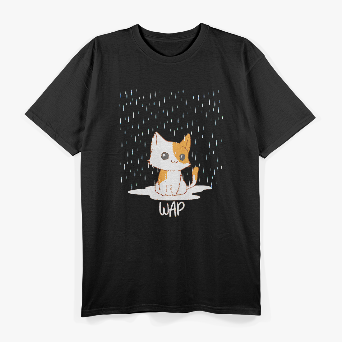 Wet Cat in Rain Relatable Pet Lover Humor T-Shirt