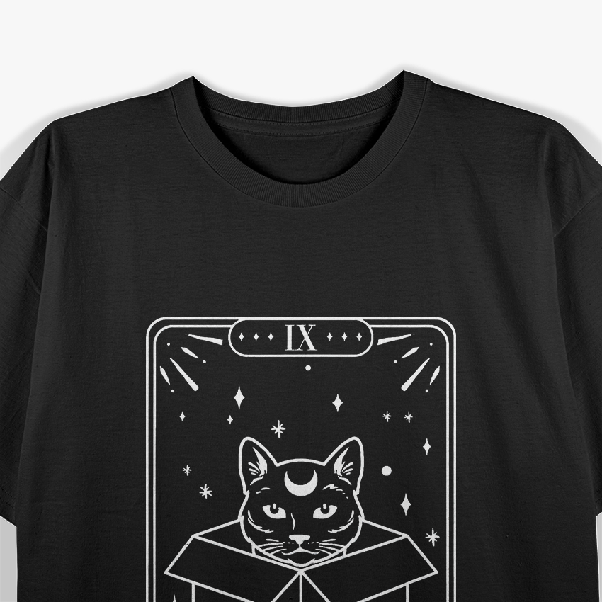 Cat Hermit Tarot Card - Witchy Astrology and Occult Cat Lover T-Shirt