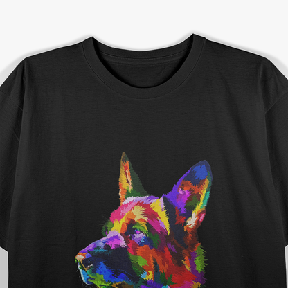 Colorful German Shepherd Artistic Dog Breed Pet Lover T-Shirt