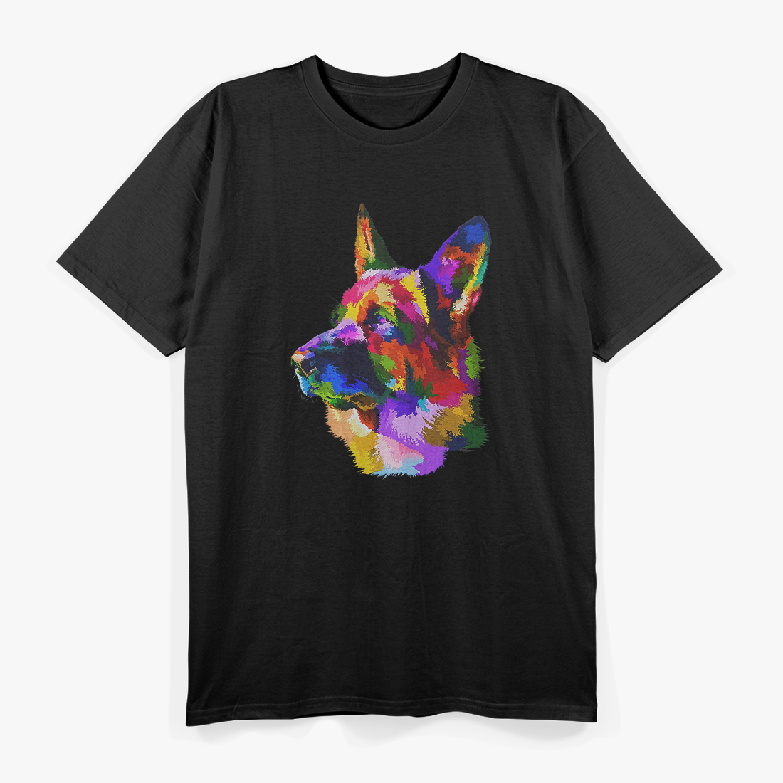 Colorful German Shepherd Artistic Dog Breed Pet Lover T-Shirt