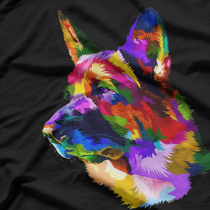 Colorful German Shepherd Artistic Dog Breed Pet Lover T-Shirt