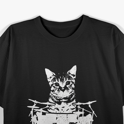 Drummer Cat - Funny Rock & Roll Kitten Playing Drums T-Shirt