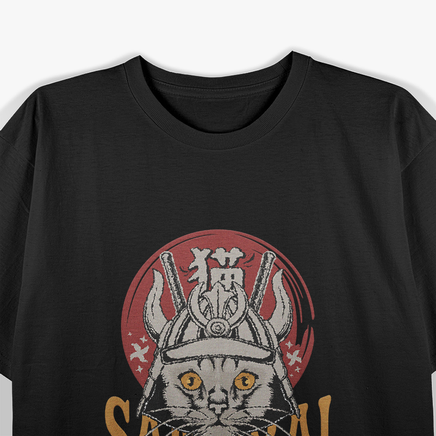 Samurai Cat Warrior Japanese Art Retro Vintage T-Shirt
