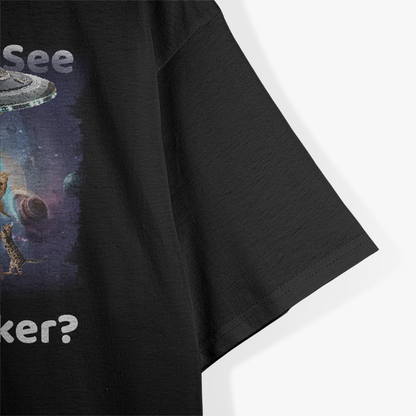 Space Cat UFO Galaxy – Funny Alien Kitten Lover Meme Retro T-Shirt