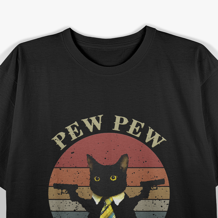 Cat Vintage PewPewPew Madafakas Cat Crazy Pew Vintage T-Shirt