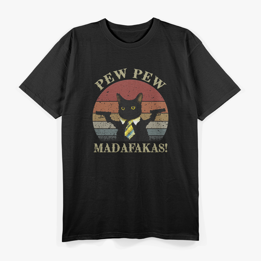 Cat Vintage PewPewPew Madafakas Cat Crazy Pew Vintage T-Shirt