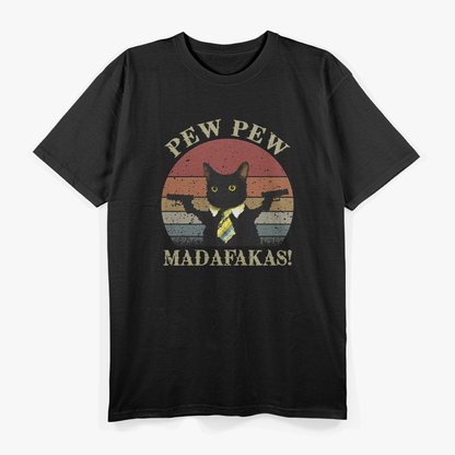 Cat Vintage PewPewPew Madafakas Cat Crazy Pew Vintage T-Shirt