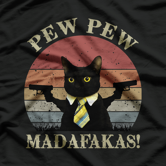 Cat Vintage PewPewPew Madafakas Cat Crazy Pew Vintage T-Shirt