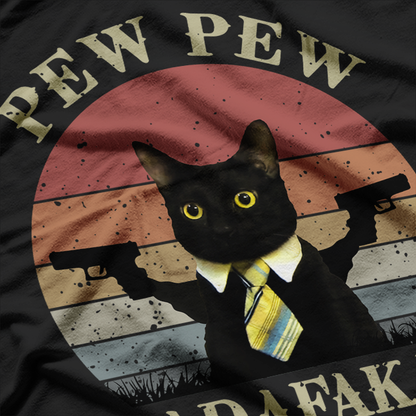 Cat Vintage PewPewPew Madafakas Cat Crazy Pew Vintage T-Shirt