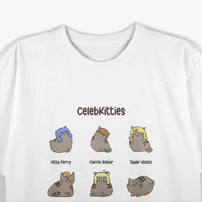 Celeb Kitties Funny Famous Cats Pop Culture Parody T-Shirt