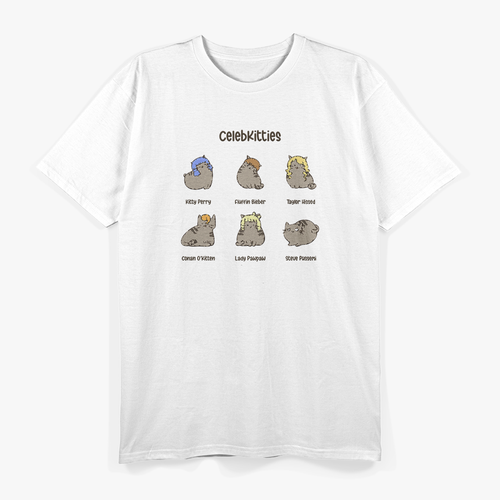 Celeb Kitties Funny Famous Cats Pop Culture Parody T-Shirt
