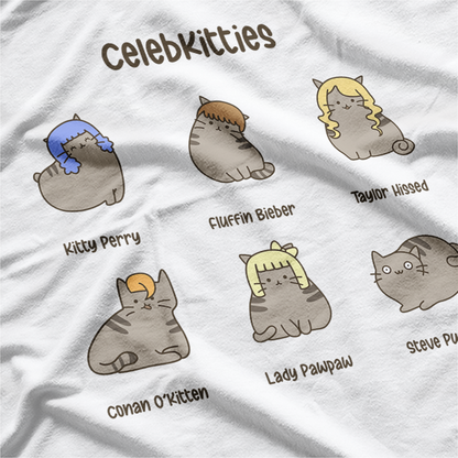 Celeb Kitties Funny Famous Cats Pop Culture Parody T-Shirt
