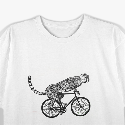 Cheetah Riding a Bike Funny Animal Humor T-Shirt