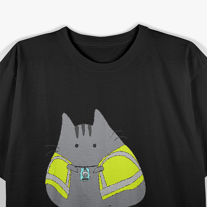 Chubby Kitten in Safety Vest - Cute and Funny Cat Lover T-Shirt