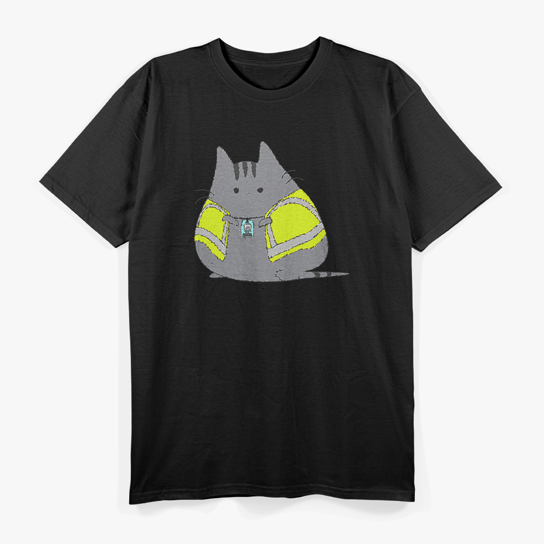 Chubby Kitten in Safety Vest - Cute and Funny Cat Lover T-Shirt