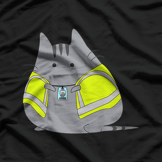 Chubby Kitten in Safety Vest - Cute and Funny Cat Lover T-Shirt