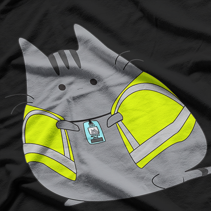 Chubby Kitten in Safety Vest - Cute and Funny Cat Lover T-Shirt