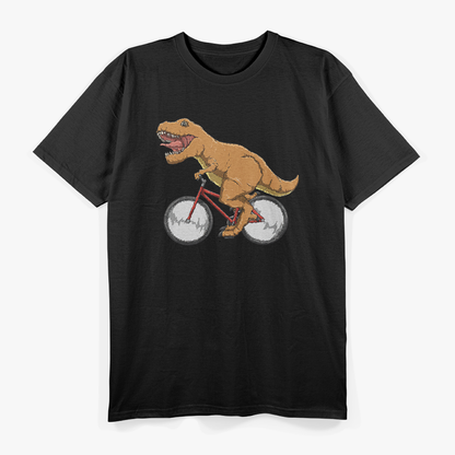 Cycling Dinosaur Fun Prehistoric Graphic Design T-Shirt