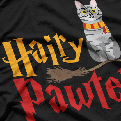 Hairy Pawter Magic Cat Parody T-Shirt