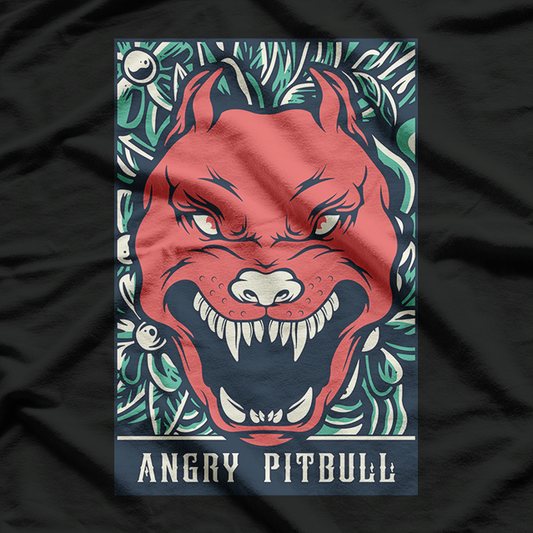 Angry Pitbull Fierce Dog Graphic Vintage Animal Lover T-Shirt