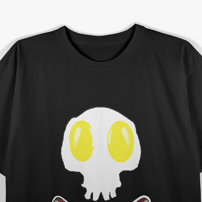 Bacon and Egg Skull Crossbones - A Deadly Delicious Breakfast T-Shirt